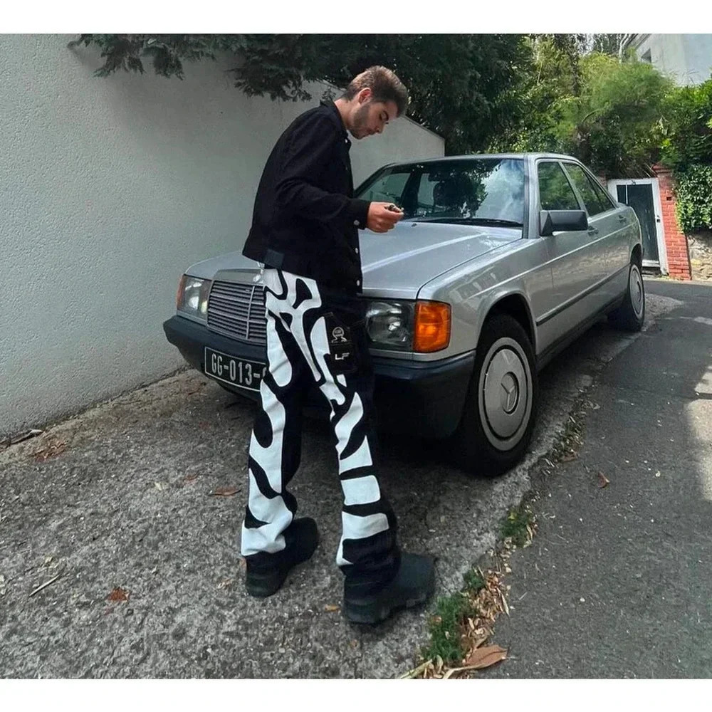 La Fam X Dutreuil Paris Jeans Logo Screenprint Streatwear Indie Sleeze